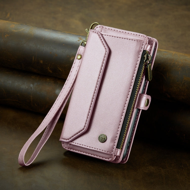 For iPhone 12 Pro Max CaseMe C36 Card Slots Zipper Wallet RFID Anti-theft Leather Phone Case(Pink) - HoMEdemic™ 