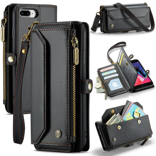 For iPhone 8 Plus / 7 Plus / 6 Plus CaseMe C36 Card Slots Zipper Wallet RFID Anti-theft Leather Phone Case(Black) - HoMEdemic™ 