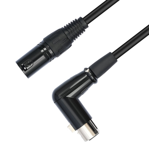 XK041L XLR 3pin Straight Male to Elbow Female Audio Cable, Length:0.3m(Black) - HoMEdemic™ 