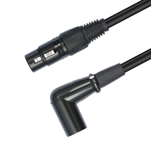 XK042L XLR 3pin Straight Female to Elbow Male Audio Cable, Length:0.3m(Black) - HoMEdemic™ 