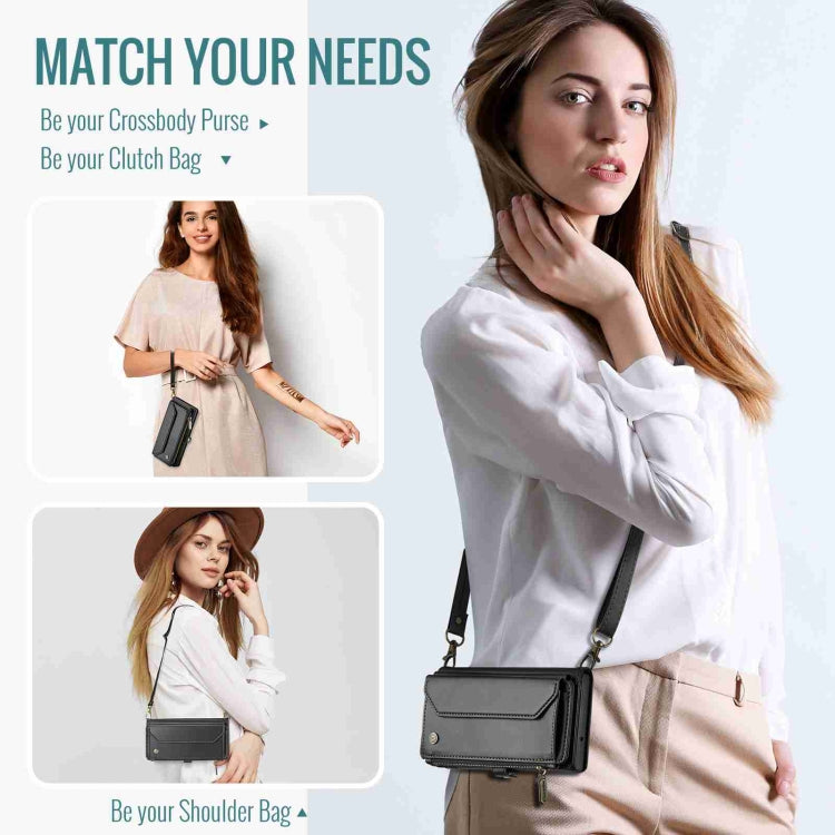 For Samsung Galaxy S23+ 5G CaseMe C36 Card Slots Zipper Wallet RFID Anti-theft Leather Phone Case(Black) - HoMEdemic™ 