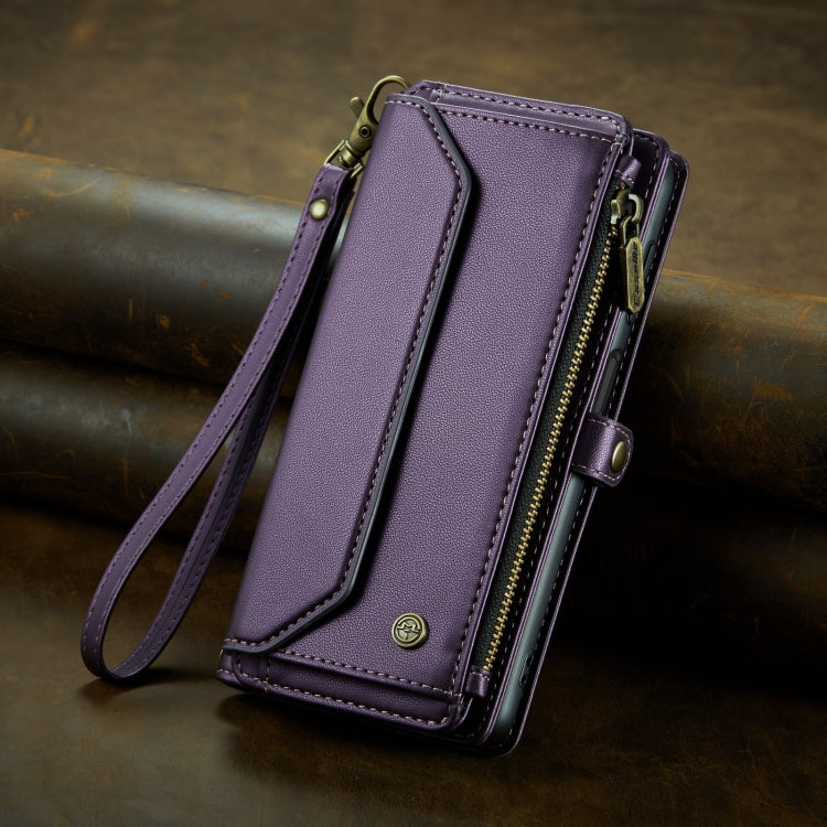 For Samsung Galaxy S24 Ultra 5G CaseMe C36 Card Slots Zipper Wallet RFID Anti-theft Leather Phone Case(Purple) - HoMEdemic™ 