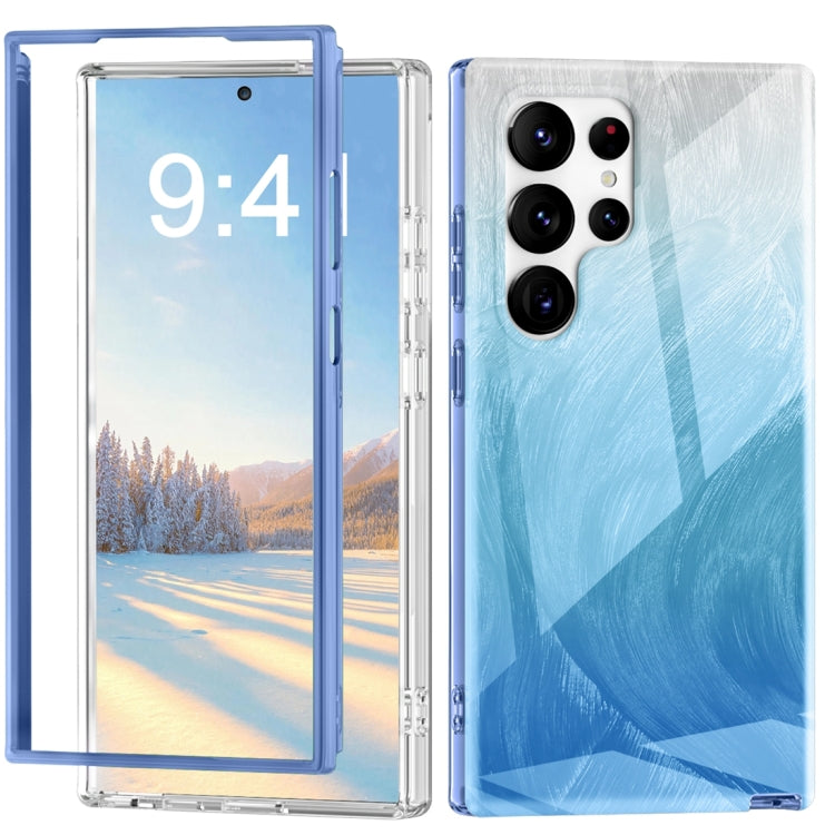 For Samsung Galaxy S24 Ultra 5G IMD Gradient Feather PC + TPU Phone Case(Blue) - HoMEdemic™ 