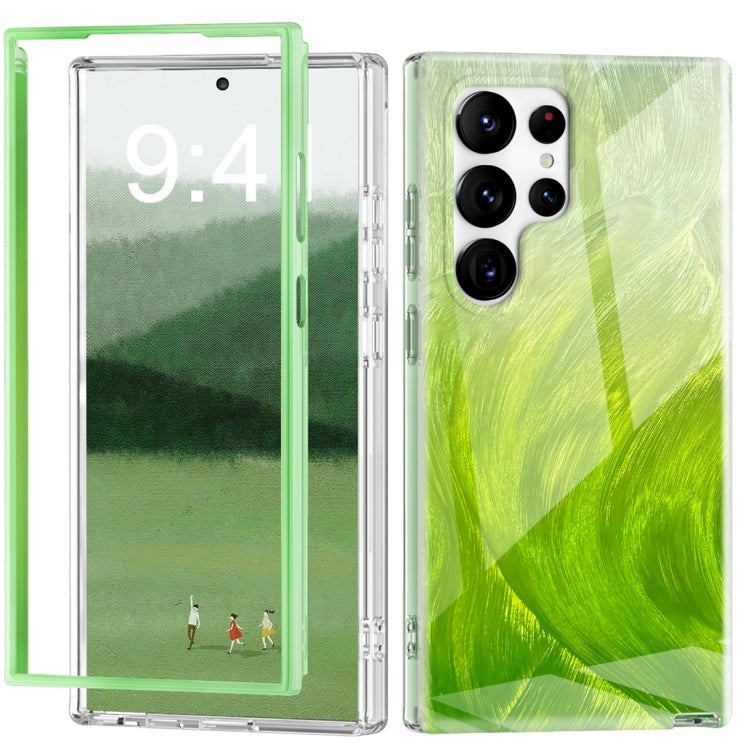 For Samsung Galaxy S24 Ultra 5G IMD Gradient Feather PC + TPU Phone Case(Green) - HoMEdemic™ 