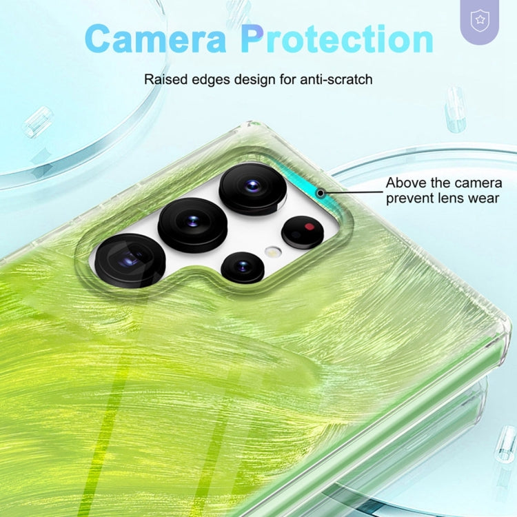 For Samsung Galaxy S24 Ultra 5G IMD Gradient Feather PC + TPU Phone Case(Green) - HoMEdemic™ 