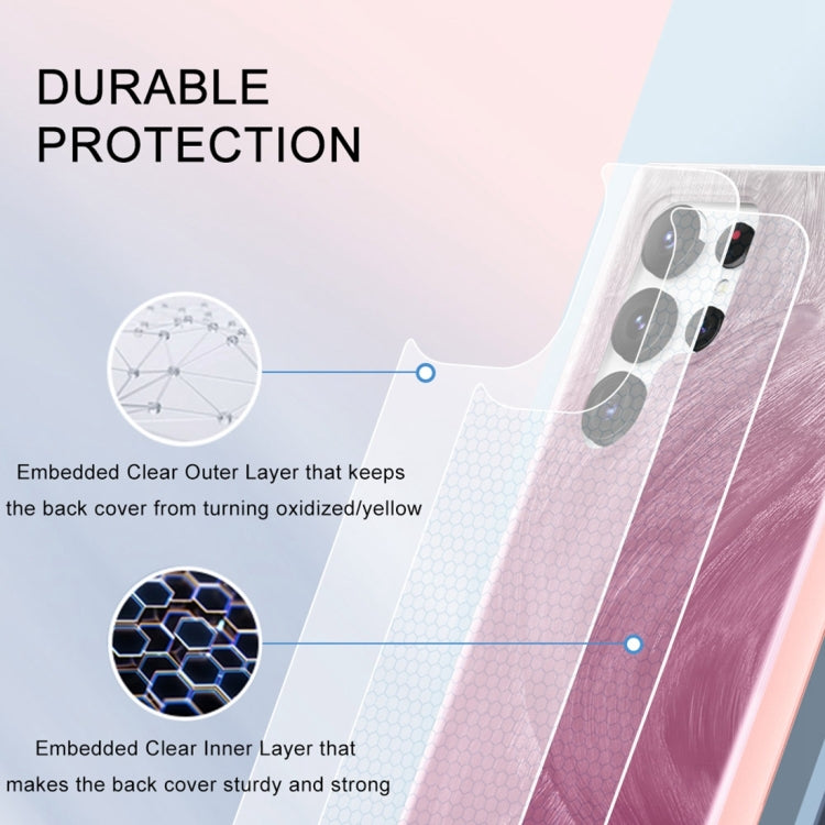 For Samsung Galaxy S24 Ultra 5G IMD Gradient Feather PC + TPU Phone Case(Light Pink) - HoMEdemic™ 