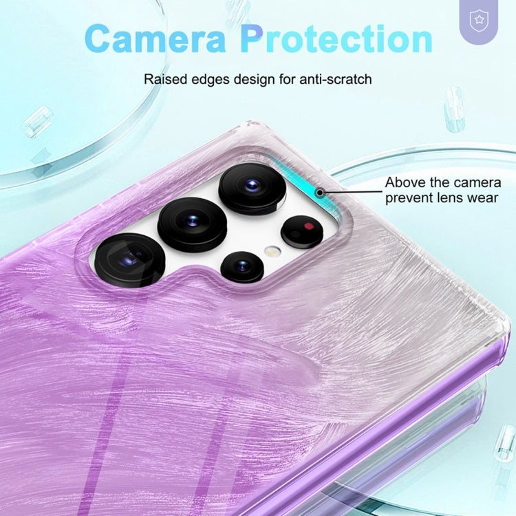 For Samsung Galaxy S24 Ultra 5G IMD Gradient Feather PC + TPU Phone Case(Purple) - HoMEdemic™ 