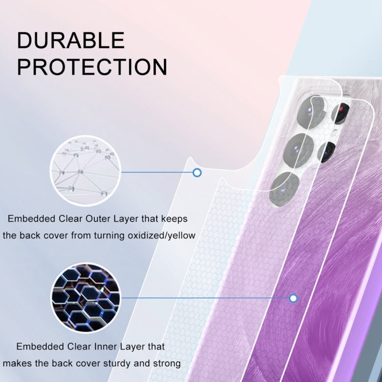 For Samsung Galaxy S24 Ultra 5G IMD Gradient Feather PC + TPU Phone Case(Purple) - HoMEdemic™ 