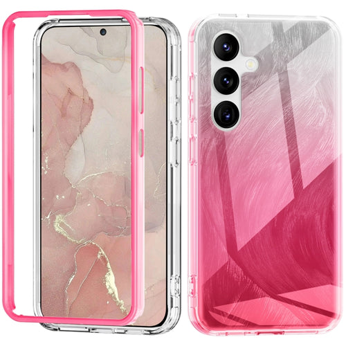 For Samsung Galaxy S24 5G IMD Gradient Feather PC + TPU Phone Case(Rose Red) - HoMEdemic™ 