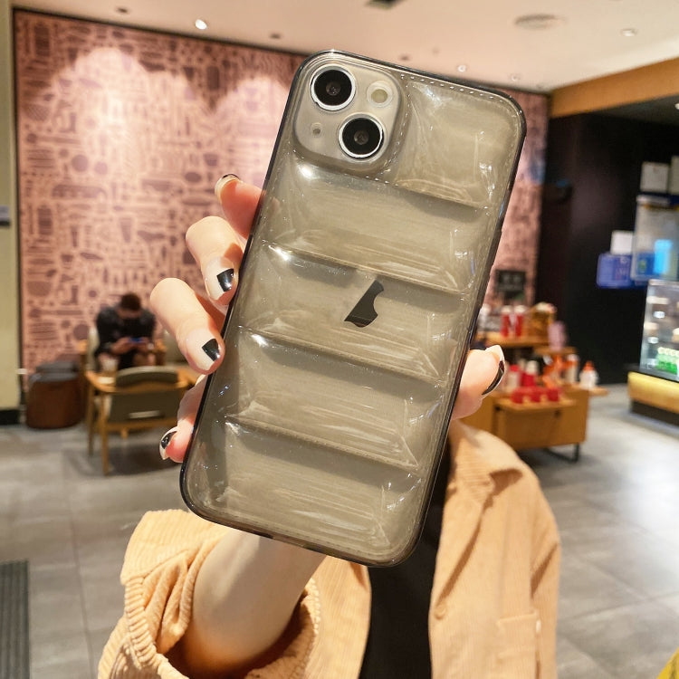 For iPhone 15 Pro Eiderdown Airbag Glossy TPU Phone Case(Transparent Black) - HoMEdemic™ 