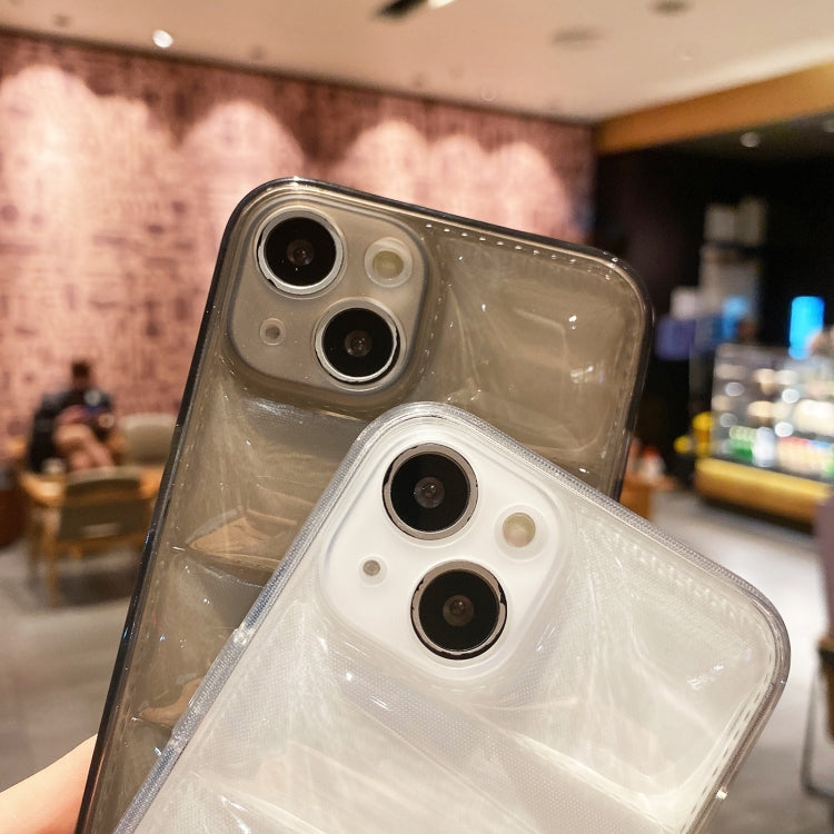 For iPhone 15 Pro Max Eiderdown Airbag Glossy TPU Phone Case(Transparent Black) - HoMEdemic™ 