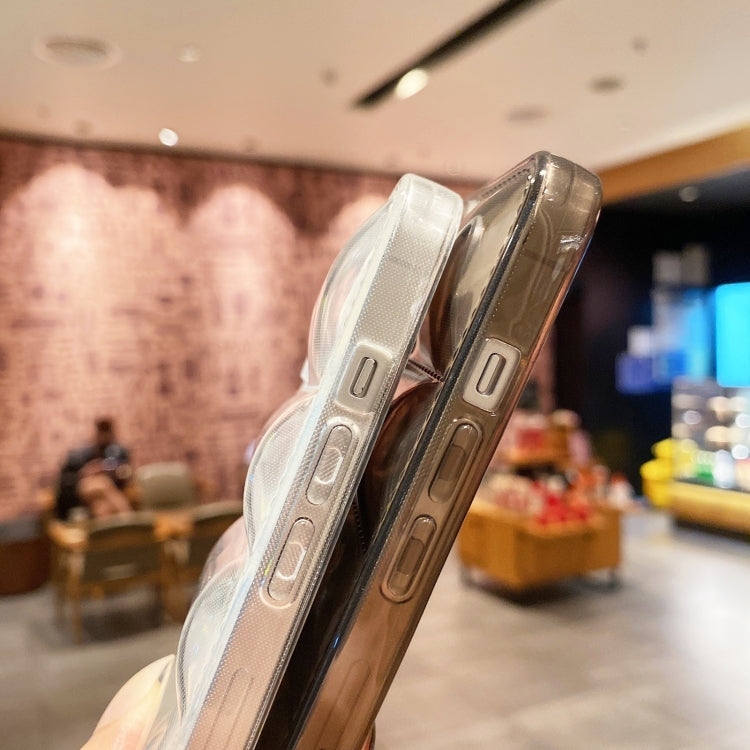 For iPhone 15 Pro Eiderdown Airbag Glossy TPU Phone Case(Transparent Black) - HoMEdemic™ 