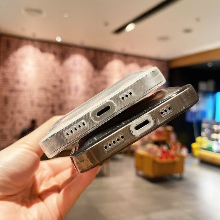 For iPhone 15 Pro Eiderdown Airbag Glossy TPU Phone Case(Transparent Black) - HoMEdemic™ 