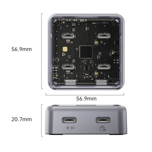 ORICO XHJ4C-G2 4-Port Compact Zinc Alloy USB Type-C 3.0 HUB Expand Converter(Silver) - HoMEdemic™ 