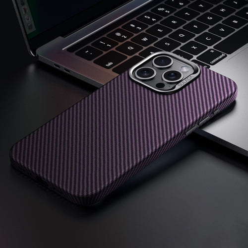 For iPhone 15 Pro Max SULADA 600D Kevlar Texture PC Shockproof Phone Case(Purple) - HoMEdemic™ 