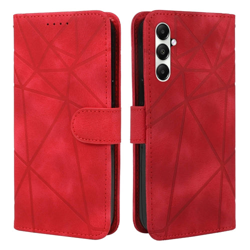 For Samsung Galaxy S24 5G Skin Feel Geometric Lines Leather Phone Case(Red) - HoMEdemic™ 