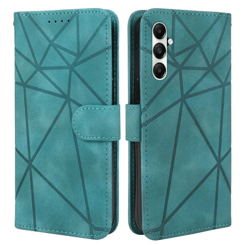 For Samsung Galaxy S24 5G Skin Feel Geometric Lines Leather Phone Case(Green) - HoMEdemic™ 