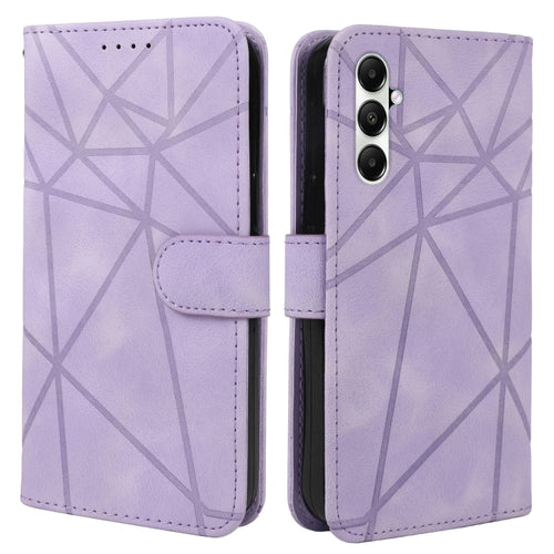 For Samsung Galaxy S24 5G Skin Feel Geometric Lines Leather Phone Case(Purple) - HoMEdemic™ 