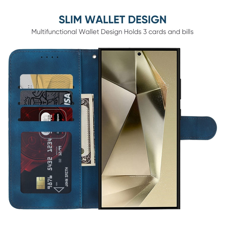 For Samsung Galaxy S24 Ultra 5G Skin Feel Geometric Lines Leather Phone Case(Blue) - HoMEdemic™ 