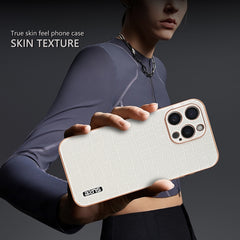 For iPhone 15 Pro AZNS Electroplated Frame Crocodile Texture Full Coverage Phone Case(Black) - HoMEdemic™ 