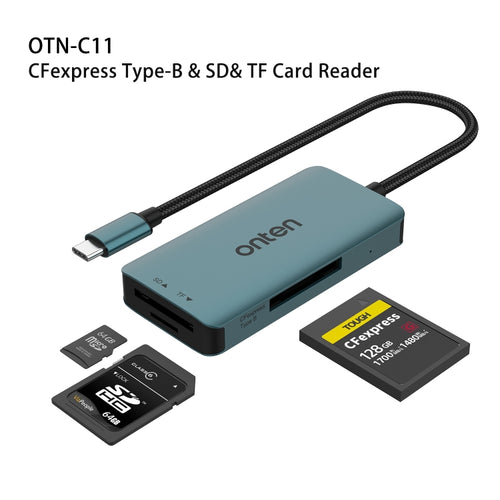 Onten C11 3 in 1 USB-C / Type-C to CFepress Type-B & SD & TF Card Reader(Pine Green) - HoMEdemic™ 