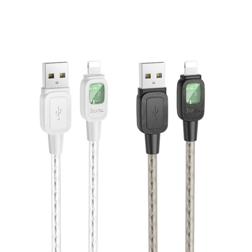 hoco U124 2.4A USB to 8 Pin Smart Power-off Data Cable, Length: 1.2m(Black) - HoMEdemic™ 