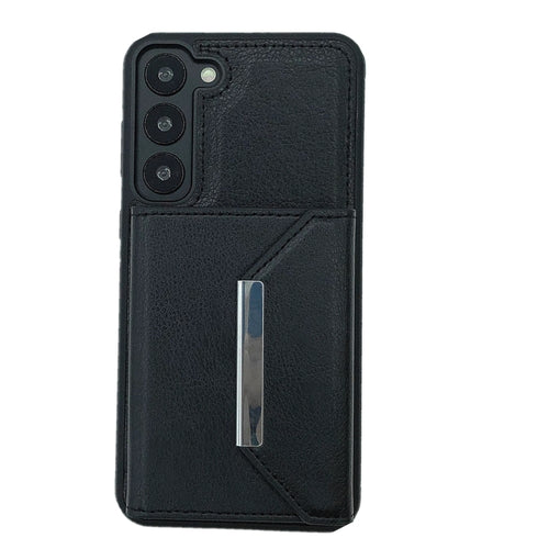 For Samsung Galaxy S24 5G Solid Color Metal Buckle Card Slots Bag Phone Case(Black) - HoMEdemic™ 