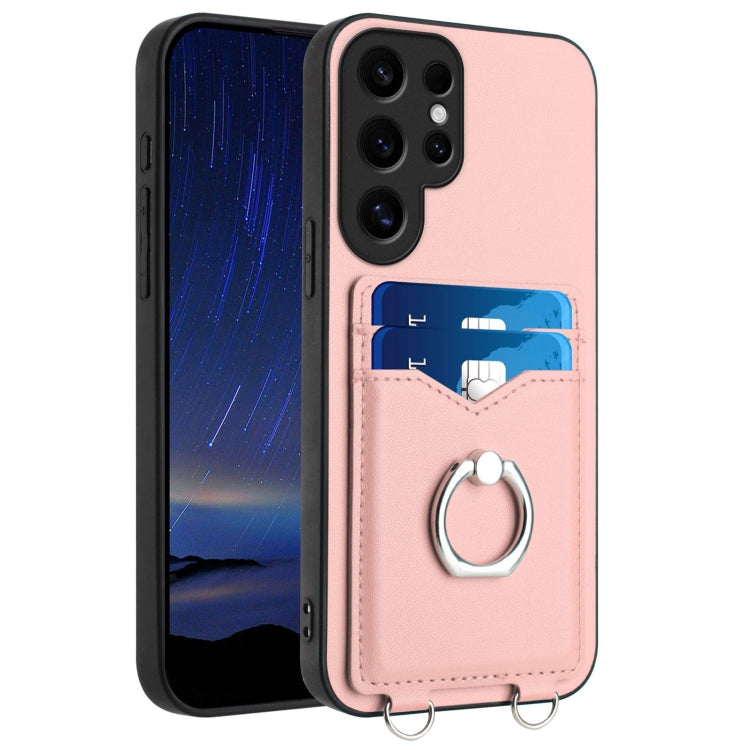 For Samsung Galaxy S24 Ultra 5G R20 Ring Card Holder Phone Case(Pink) - HoMEdemic™ 