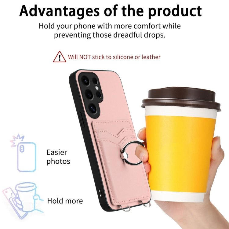 For Samsung Galaxy S24 Ultra 5G R20 Ring Card Holder Phone Case(Pink) - HoMEdemic™ 