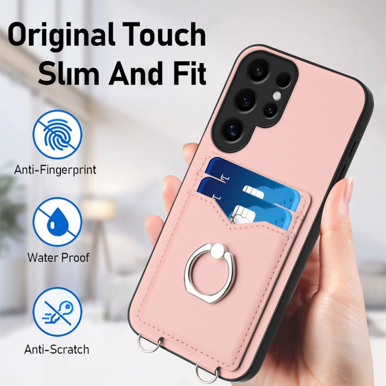For Samsung Galaxy S24 Ultra 5G R20 Ring Card Holder Phone Case(Pink) - HoMEdemic™ 