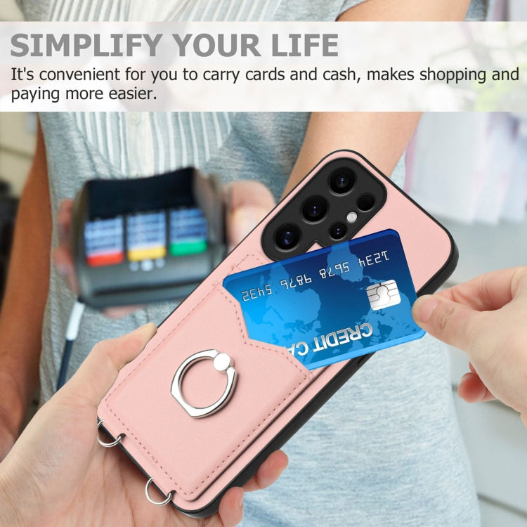 For Samsung Galaxy S24 Ultra 5G R20 Ring Card Holder Phone Case(Pink) - HoMEdemic™ 