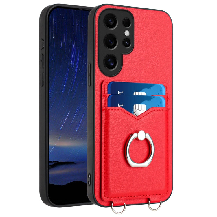 For Samsung Galaxy S24 Ultra 5G R20 Ring Card Holder Phone Case(Red) - HoMEdemic™ 