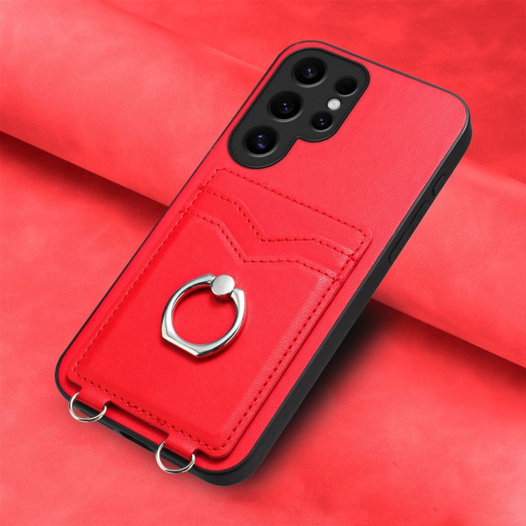 For Samsung Galaxy S24 Ultra 5G R20 Ring Card Holder Phone Case(Red) - HoMEdemic™ 