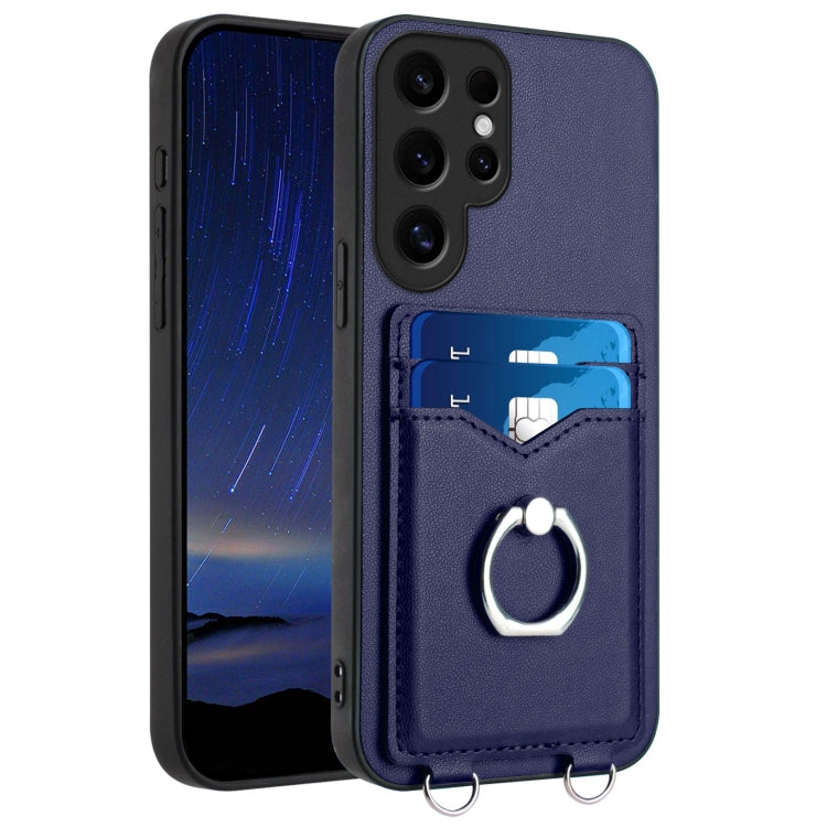 For Samsung Galaxy S24 Ultra 5G R20 Ring Card Holder Phone Case(Blue) - HoMEdemic™ 