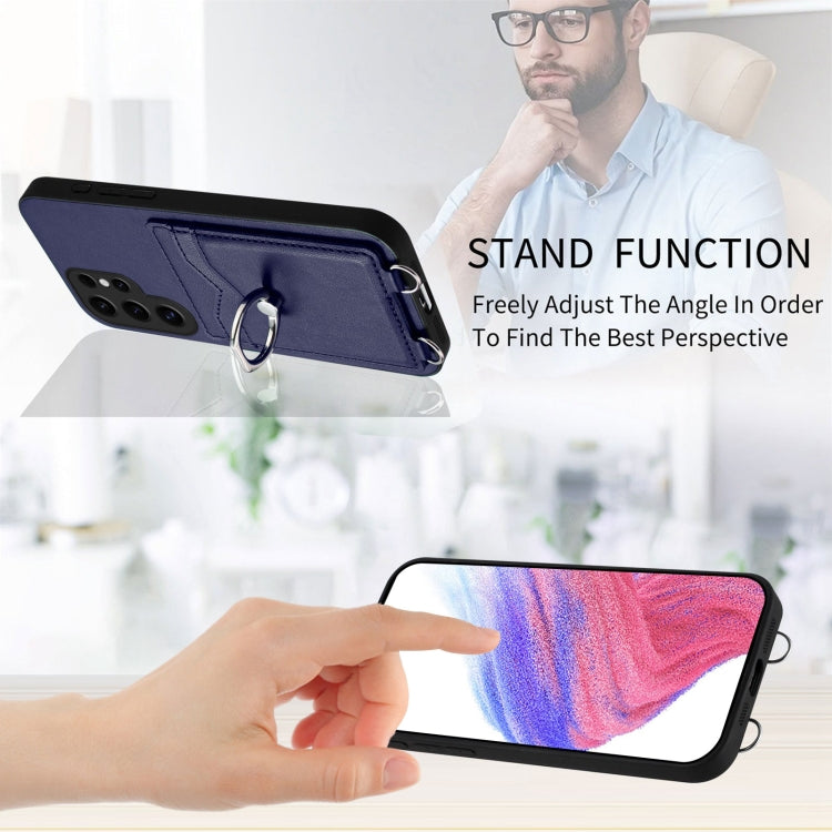 For Samsung Galaxy S24 Ultra 5G R20 Ring Card Holder Phone Case(Blue) - HoMEdemic™ 