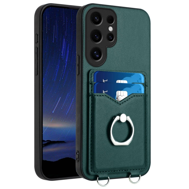 For Samsung Galaxy S24 Ultra 5G R20 Ring Card Holder Phone Case(Green) - HoMEdemic™ 