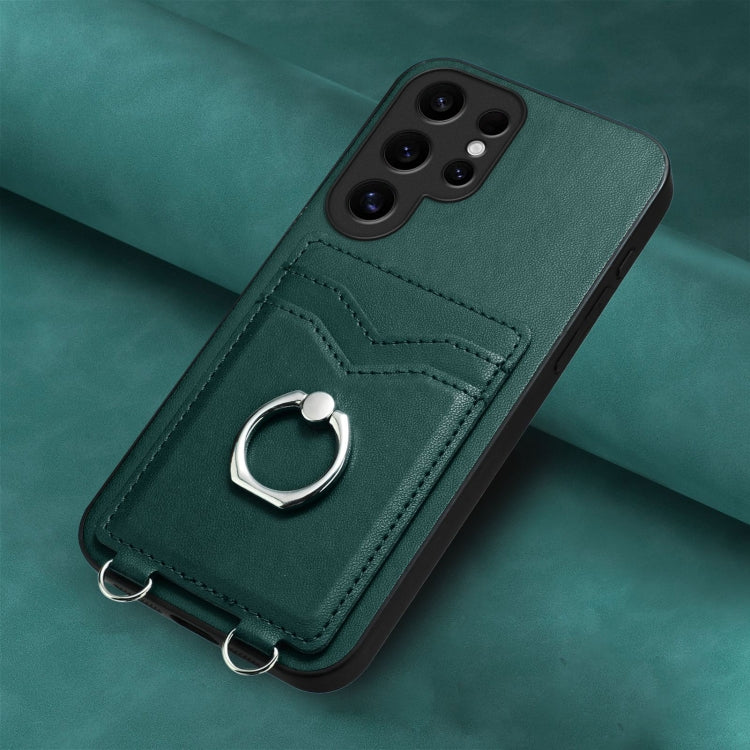For Samsung Galaxy S24 Ultra 5G R20 Ring Card Holder Phone Case(Green) - HoMEdemic™ 