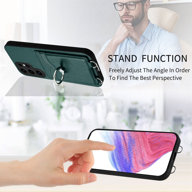 For Samsung Galaxy S24 Ultra 5G R20 Ring Card Holder Phone Case(Green) - HoMEdemic™ 