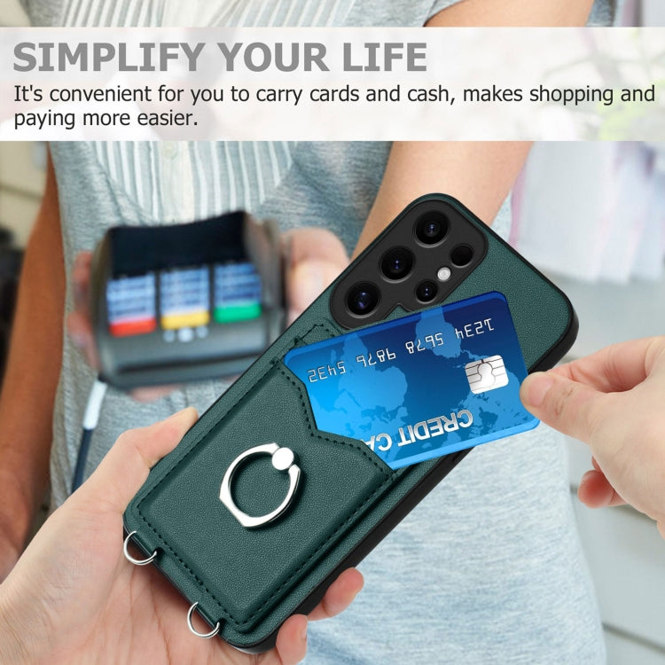 For Samsung Galaxy S24 Ultra 5G R20 Ring Card Holder Phone Case(Green) - HoMEdemic™ 