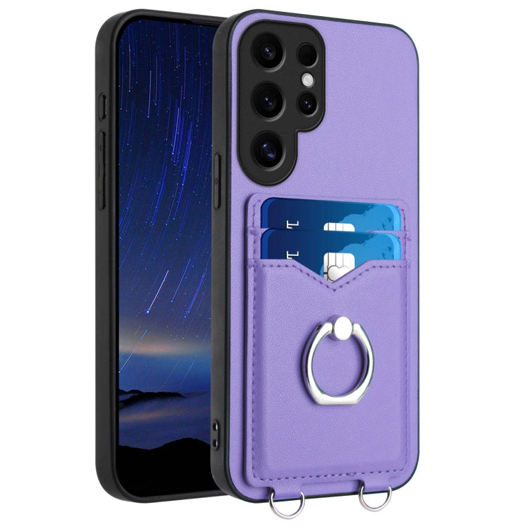 For Samsung Galaxy S24 Ultra 5G R20 Ring Card Holder Phone Case(Purple) - HoMEdemic™ 