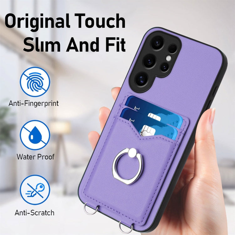 For Samsung Galaxy S24 Ultra 5G R20 Ring Card Holder Phone Case(Purple) - HoMEdemic™ 