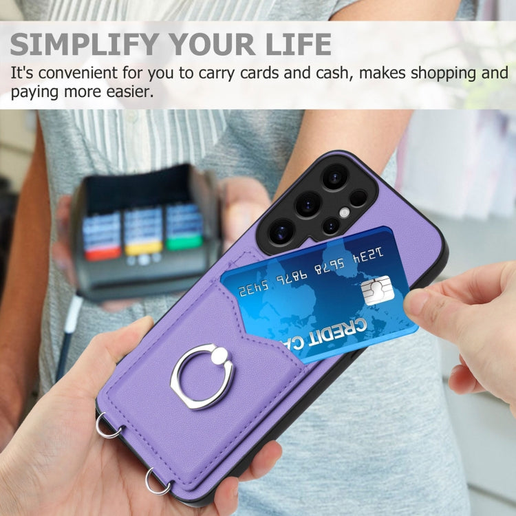 For Samsung Galaxy S24 Ultra 5G R20 Ring Card Holder Phone Case(Purple) - HoMEdemic™ 
