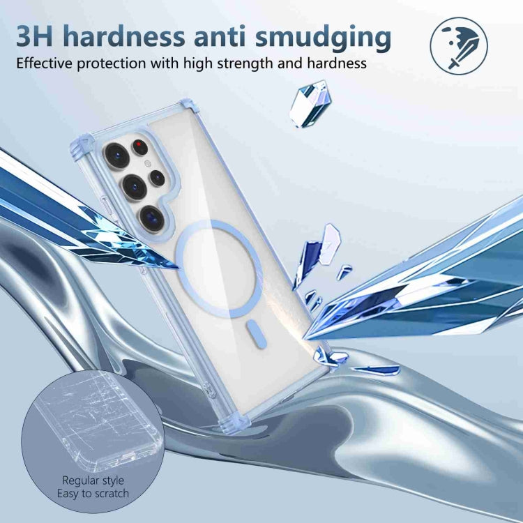 For Samsung Galaxy S24 Ultra 5G Transparent MagSafe Magnetic Phone Case(Blue) - HoMEdemic™ 