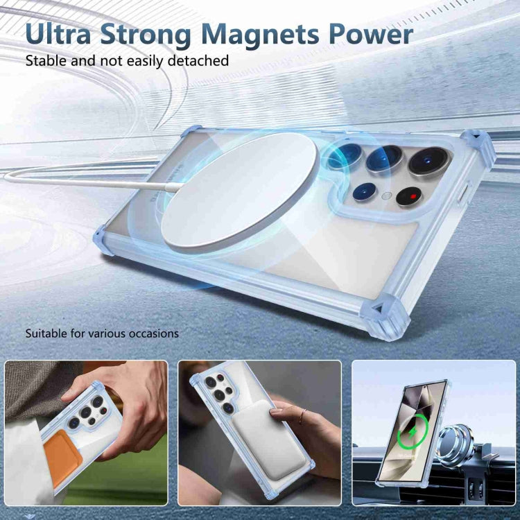 For Samsung Galaxy S24 Ultra 5G Transparent MagSafe Magnetic Phone Case(Blue) - HoMEdemic™ 