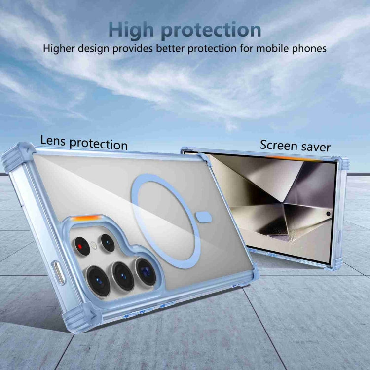 For Samsung Galaxy S24 Ultra 5G Transparent MagSafe Magnetic Phone Case(Blue) - HoMEdemic™ 