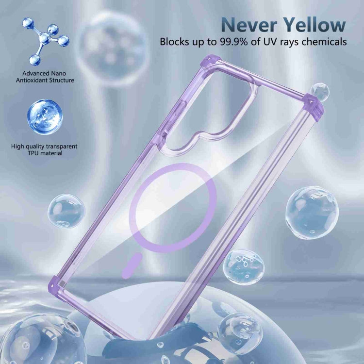 For Samsung Galaxy S24 Ultra 5G Transparent MagSafe Magnetic Phone Case(Purple) - HoMEdemic™ 