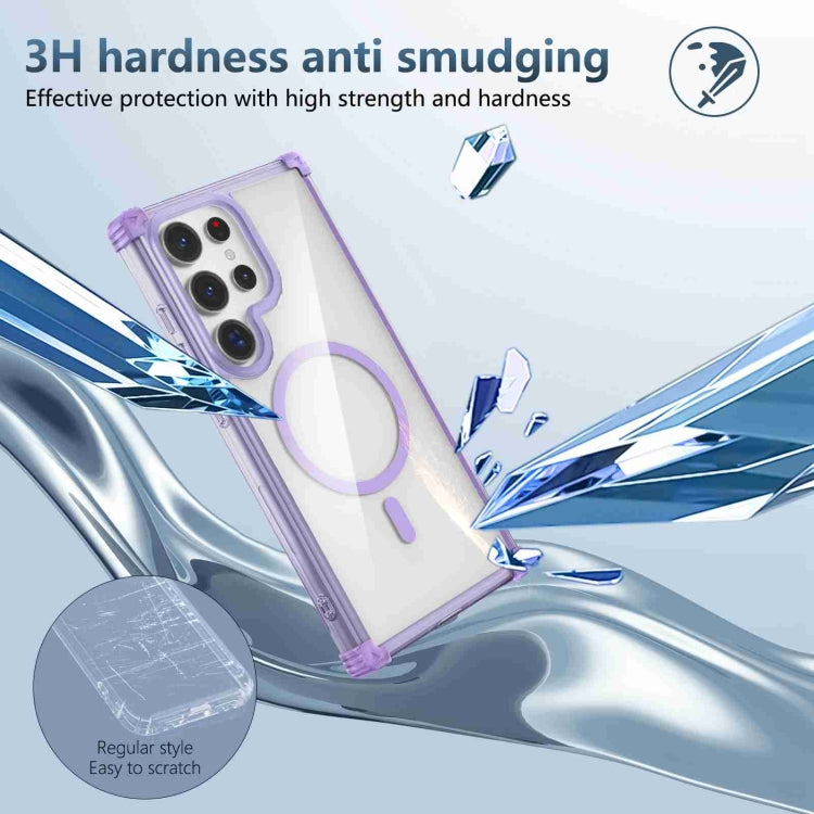 For Samsung Galaxy S24 Ultra 5G Transparent MagSafe Magnetic Phone Case(Purple) - HoMEdemic™ 