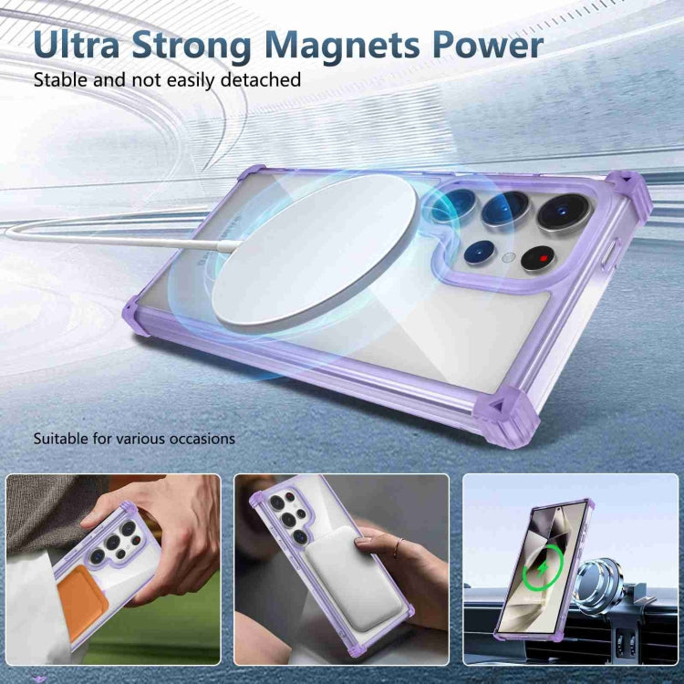 For Samsung Galaxy S24 Ultra 5G Transparent MagSafe Magnetic Phone Case(Purple) - HoMEdemic™ 