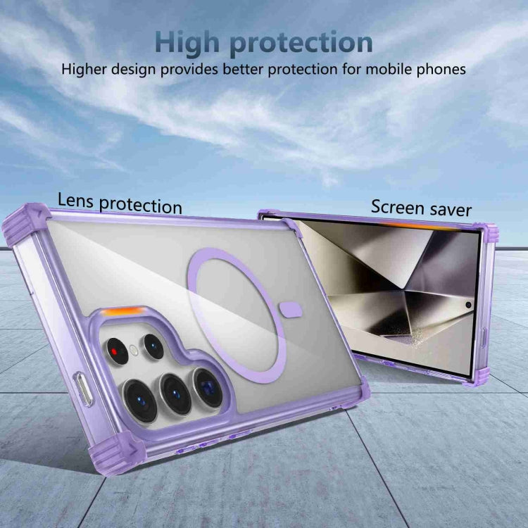 For Samsung Galaxy S24 Ultra 5G Transparent MagSafe Magnetic Phone Case(Purple) - HoMEdemic™ 