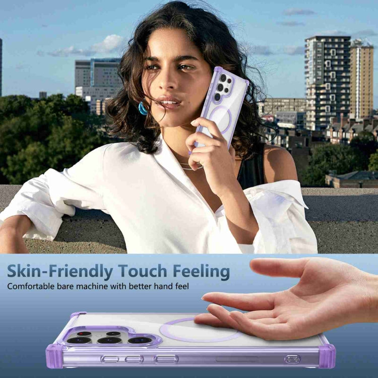 For Samsung Galaxy S24 Ultra 5G Transparent MagSafe Magnetic Phone Case(Purple) - HoMEdemic™ 